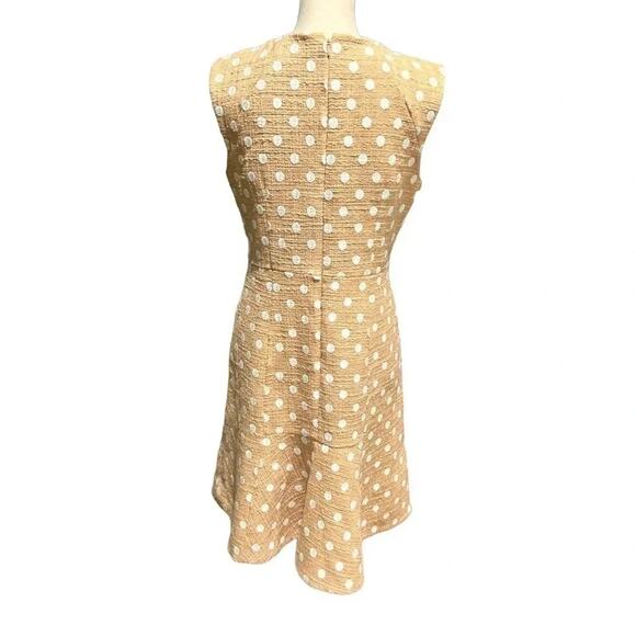 J.CREW MARCY POLKA-DOT EMBROIDERED TWEED MINI DRESS IN CAMEL Size 8 NWOT - Picture 6 of 13